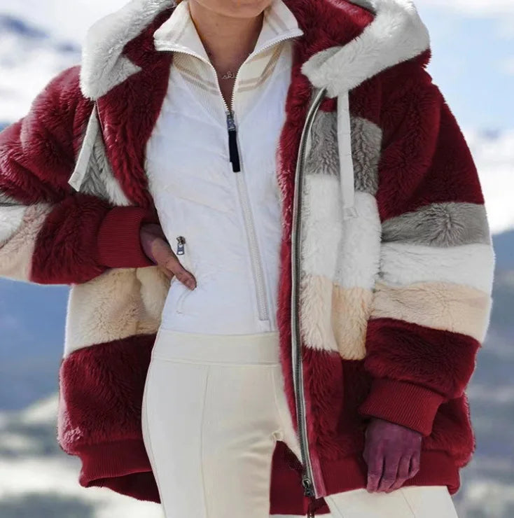 Women's Spring and Autumn Plus Size Long Teddy Bear Coat