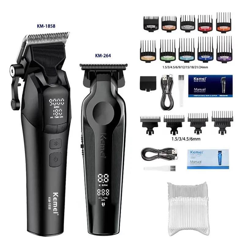 Kemei KM-1858 9000RPM 10W Hair Clipper,KM-264 Rechargeable Electric Trimmer,Original KM-T95 Shaver For Men Barber Clippers Kit - Empire P.E