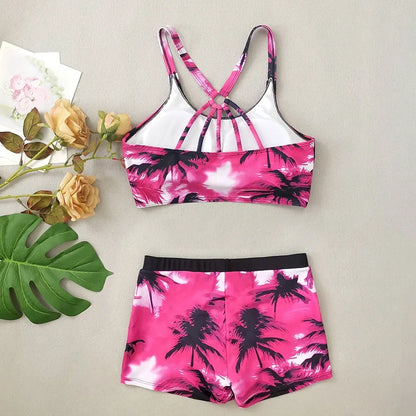 3 Pieces Leaf Print Swimsuit Women - Empire P.E