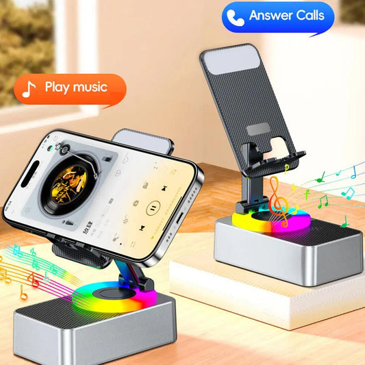 New Cell Phone Holder Stand With Bluetooth Speaker Adjustable Desktop Live Lazy Tablet Bracket Support Portable Wireless Speake - Empire P.E