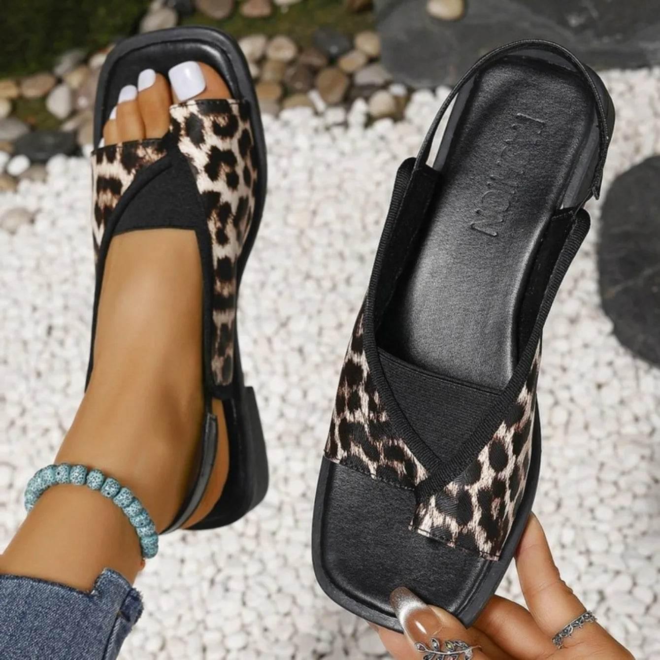 Women Sandals 2024 New Summer Casual Sandals Vintage Open Toe Flip Flops Fashion Beach Flat Basic Square Head Designer Shoes - Empire P.E