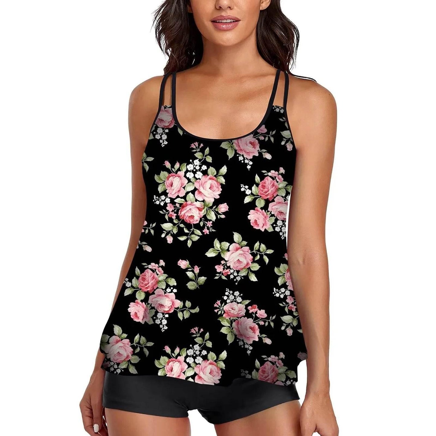 2024 Personality Popular Women's Swimsuit Sexy Printed Vest Shorts Swimsuit Two-Piece Set Soft And Comfortable Swimwear - Empire P.E