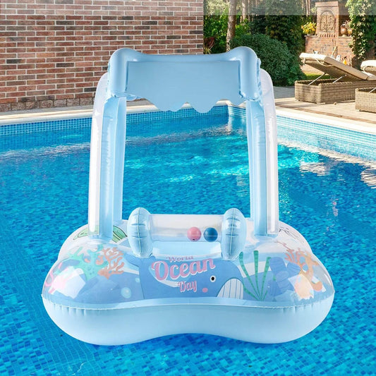 1pc Pool floats with canopy for Kids, Toddler Infant Pool Float for Baby,Swimming Ring Floaties for Pool,Beach Toys for Party - Empire P.E