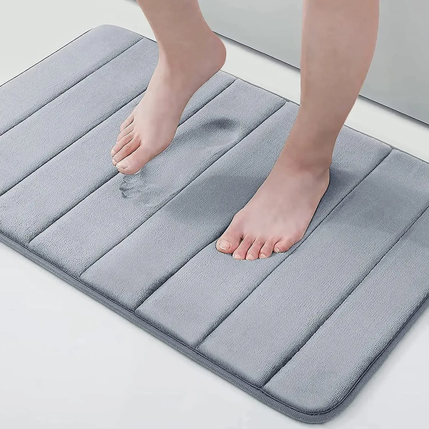 Memory Sponge Stripe Bathroom Non slip Washable Floor Mat - Empire P.E