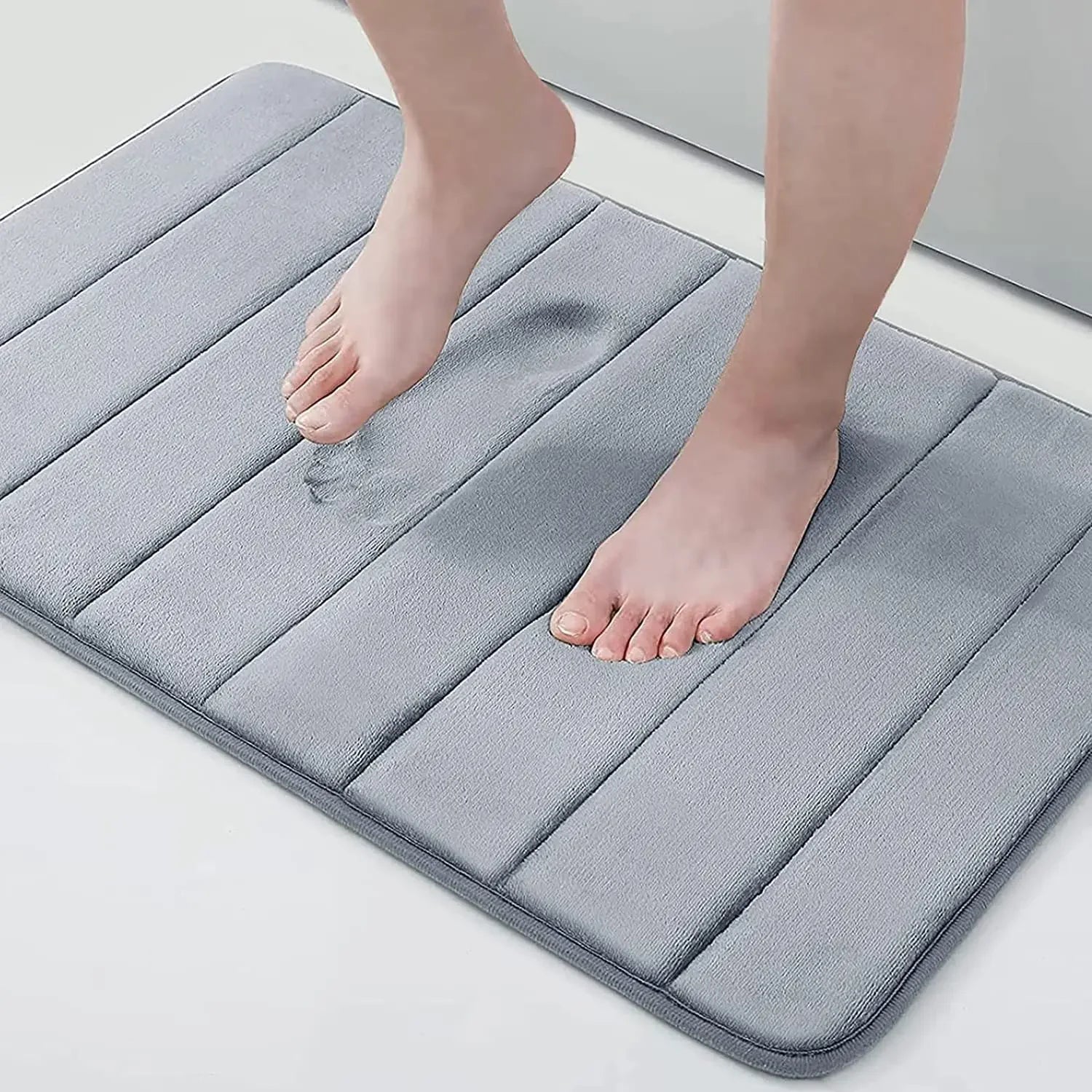 Memory Sponge Stripe Bathroom Non slip Washable Floor Mat - Empire P.E