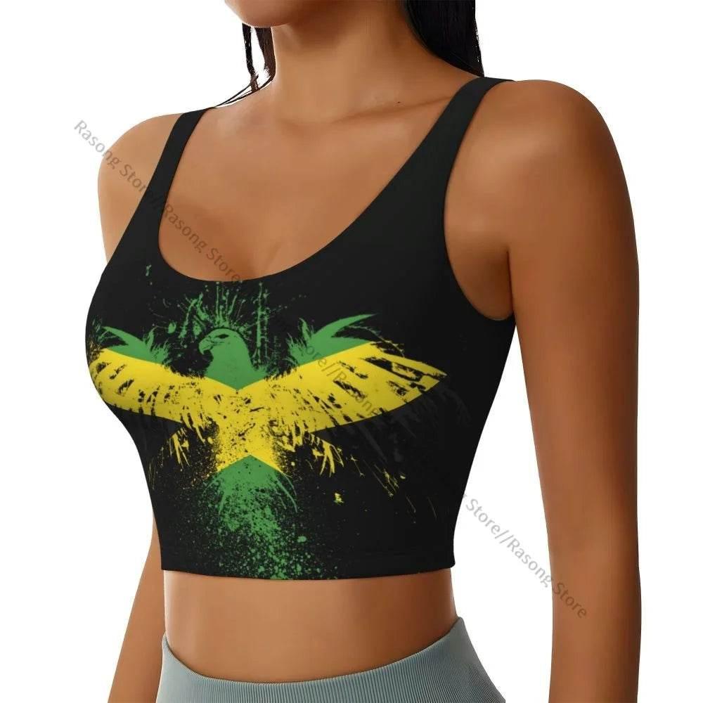 Sports Bra Women Running Yoga Clothes Vest Jamaica Kingdom Flag Gathering Fitness Vest - Empire P.E