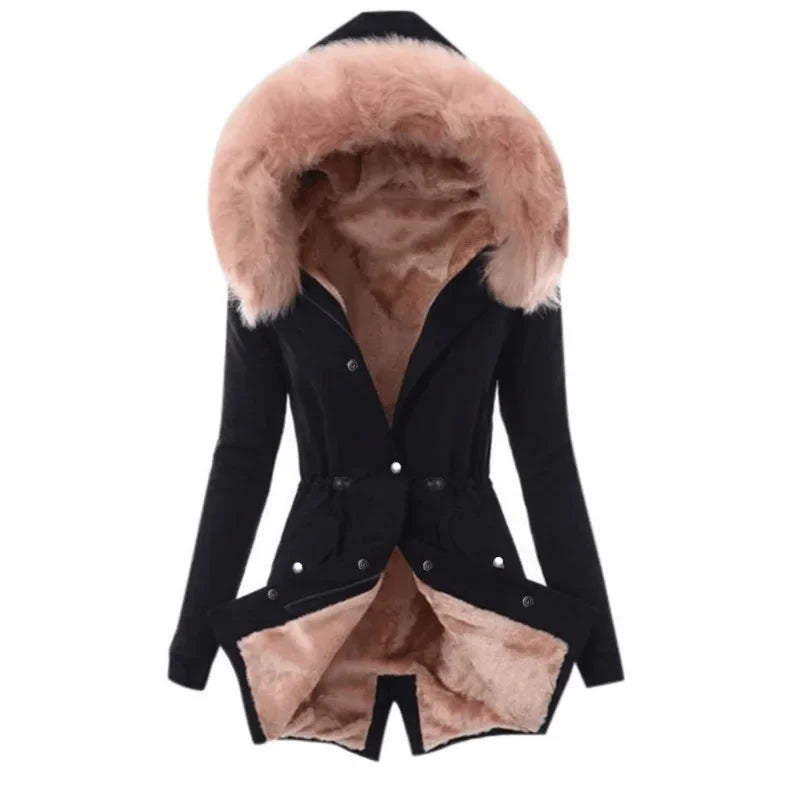 Women's Fur Hooded Coat - Empire P.E