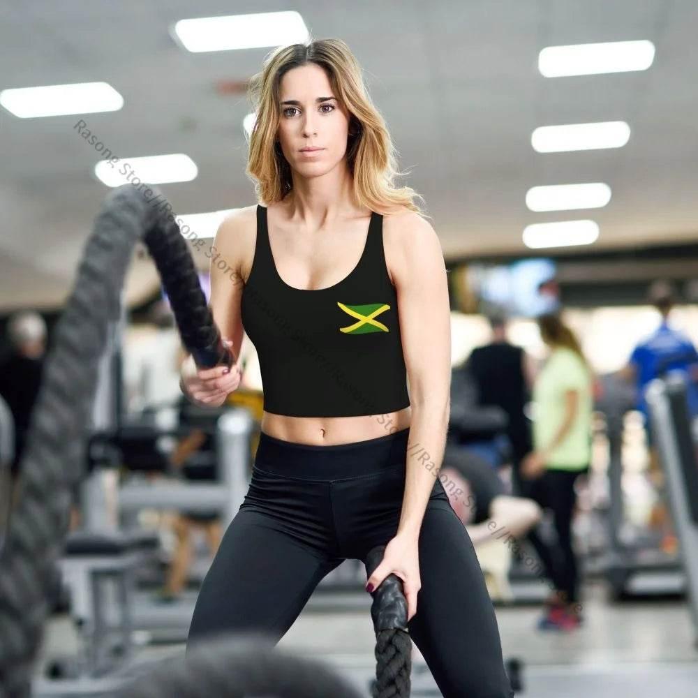 Sports Bra Women Running Yoga Clothes Vest Jamaica Kingdom Flag Gathering Fitness Vest - Empire P.E