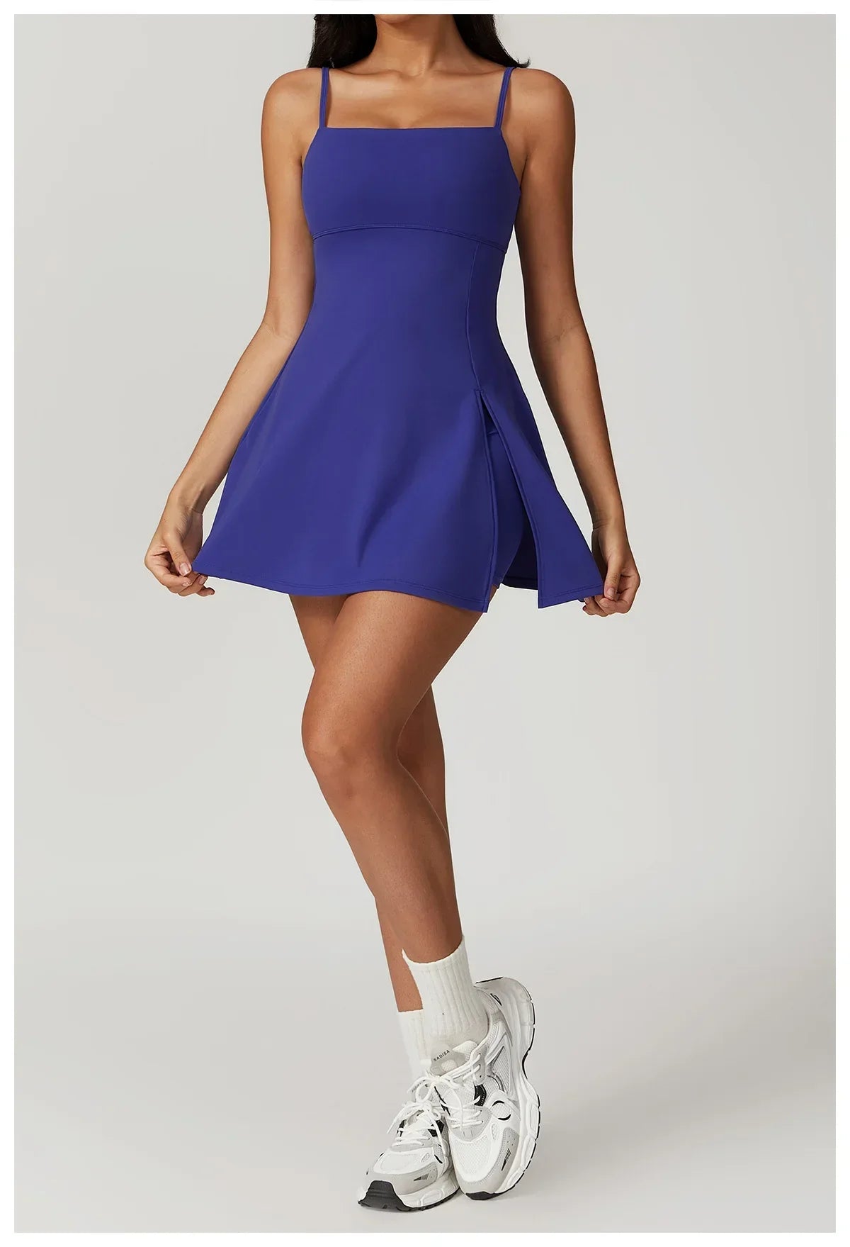 Skinny One-piece Tennis Dress Outdoor Slim-fit Shock-proof Hollow Out Backless Running Fitness Yoga Clothes Tights Tennis Skirt - Empire P.E