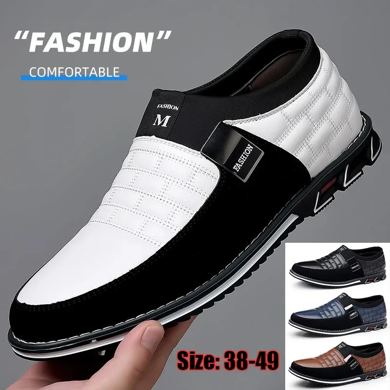 Men Business Casual Shoes Slip-on PU Leather Shoes - Empire P.E