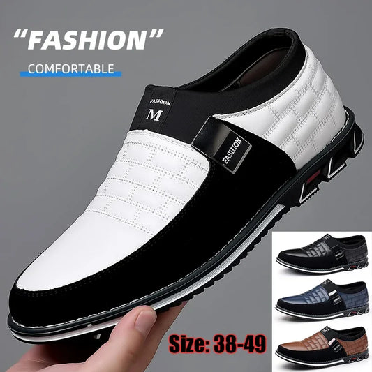 Men Business Casual Shoes Slip-on PU Leather Shoes - Empire P.E
