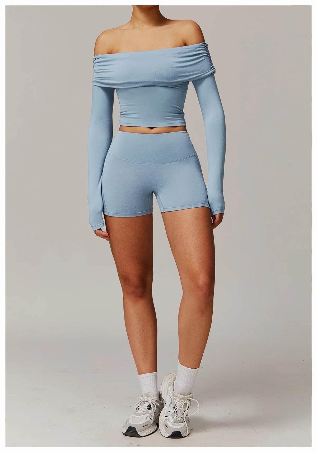 Sexy Yoga Long Sleeve Slim Fit Fitness Yoga Shirts Crop Top Women's Quick-drying Sport Tops Running Workout Women Gym Clothing - Empire P.E