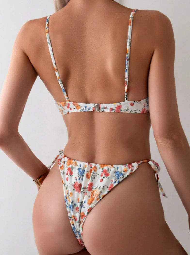 2025 Women's Floral Printed Bikinis Set