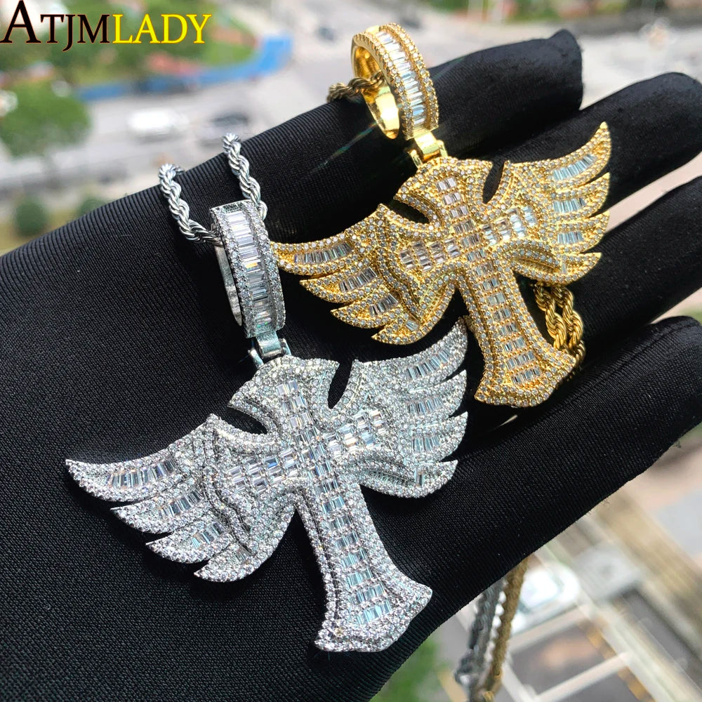 Iced Out Cross Pendant Necklace