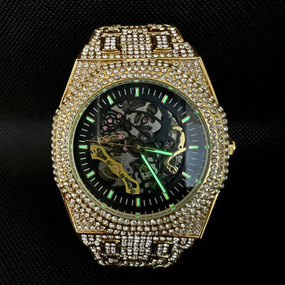 Men's Luxury Full Ice Out  Hip Hop Tourbillon Watches