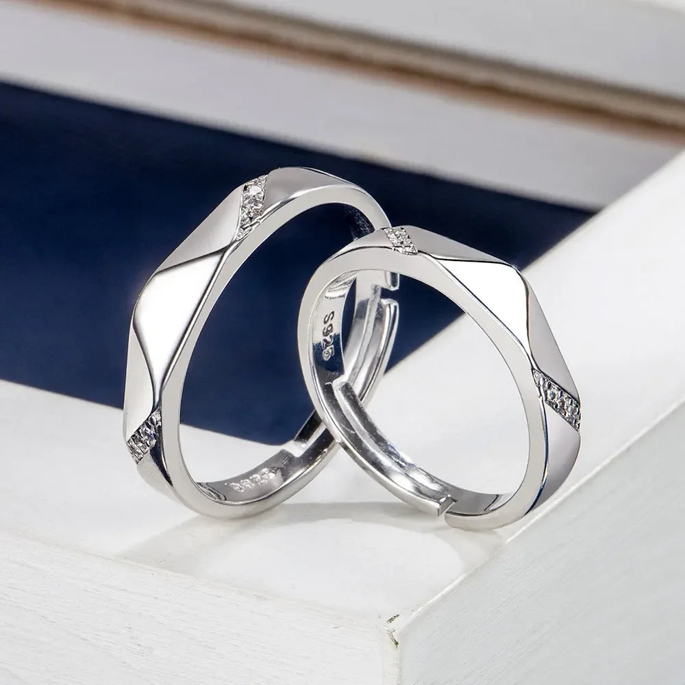 NEW 925 Sterling Silver Moissanite Diamond Couple Rings - Empire P.E