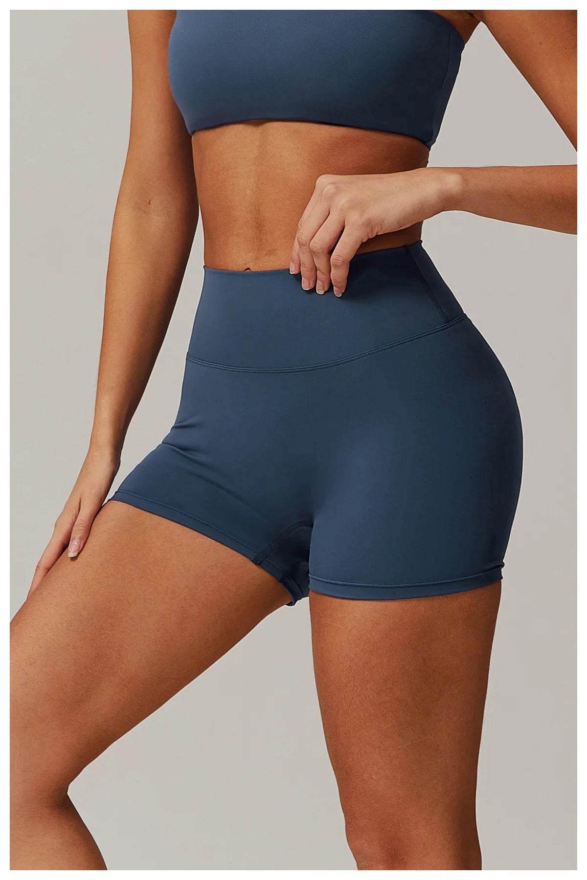 New Women Yoga Shorts High Waist Beautiful Buttocks Gym Sexy Feel V-shaped Shorts Sports Fitness Tights Push up Run Leggings - Empire P.E