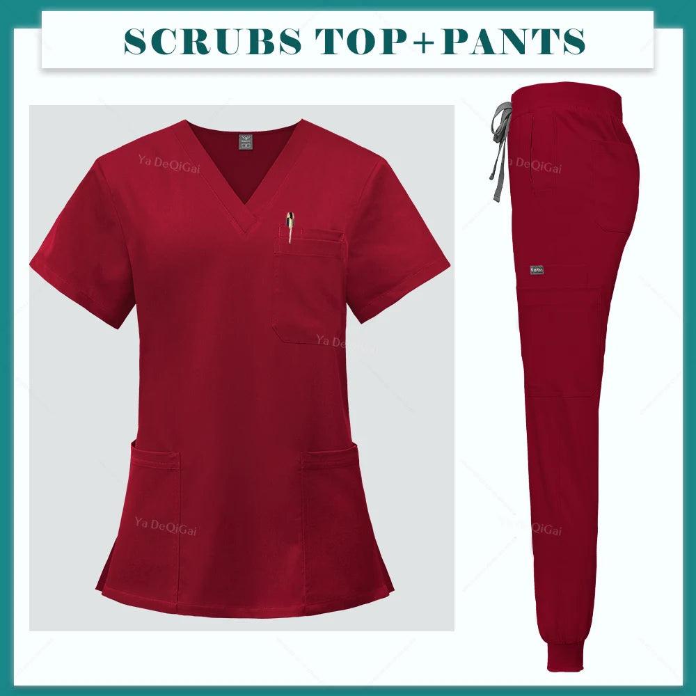 Men Women's Medical Nurse Uniform Surgical Scrubs Set Clinical Nursing Workwear Pet Clothes Lab Suit Veterinaria Spa Accessories - Empire P.E