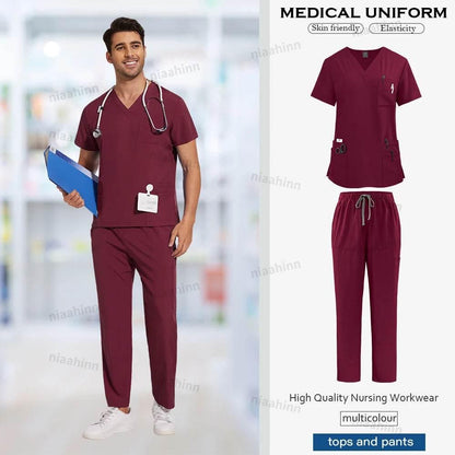 Scrubs Set Anti-Wrinkle Medical Surgical Scrub Uniform Men Women - Empire P.E