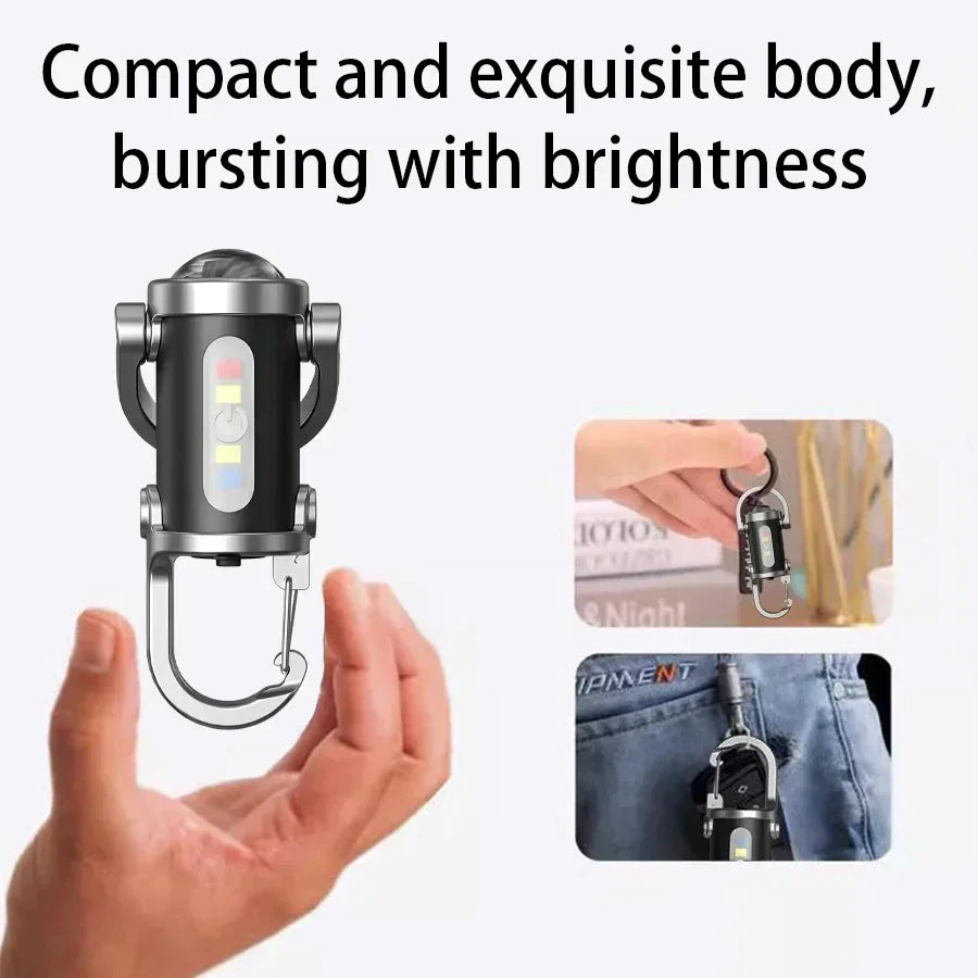 Bright COB LED Keychain Flashlight-Multifunctional USB Rechargeable - Empire P.E
