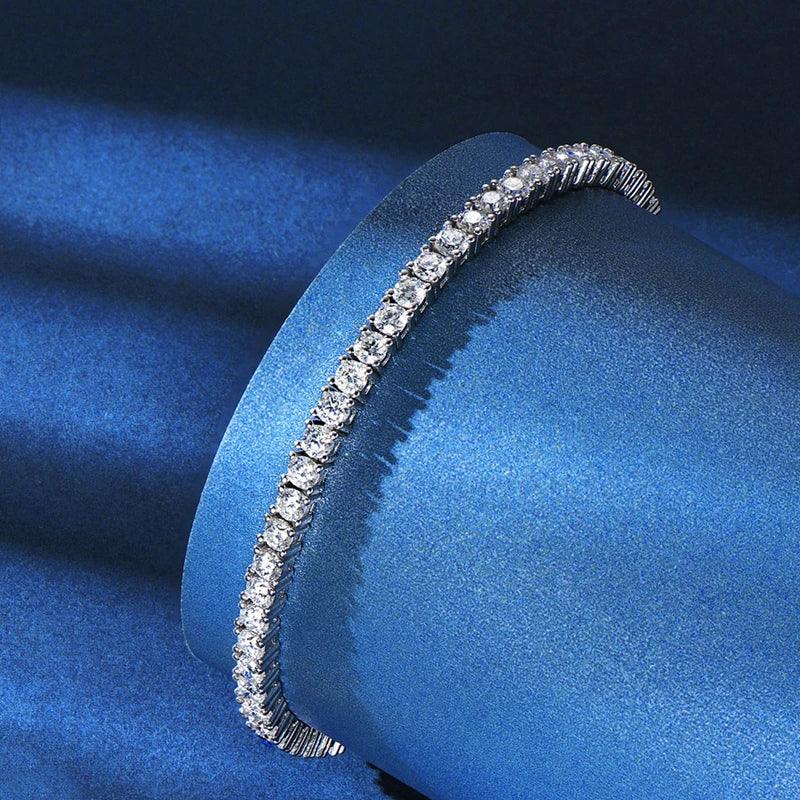 3mm/5mm Full Moissanite Tennis Bracelets Real 925 Sterling Silver - Empire P.E