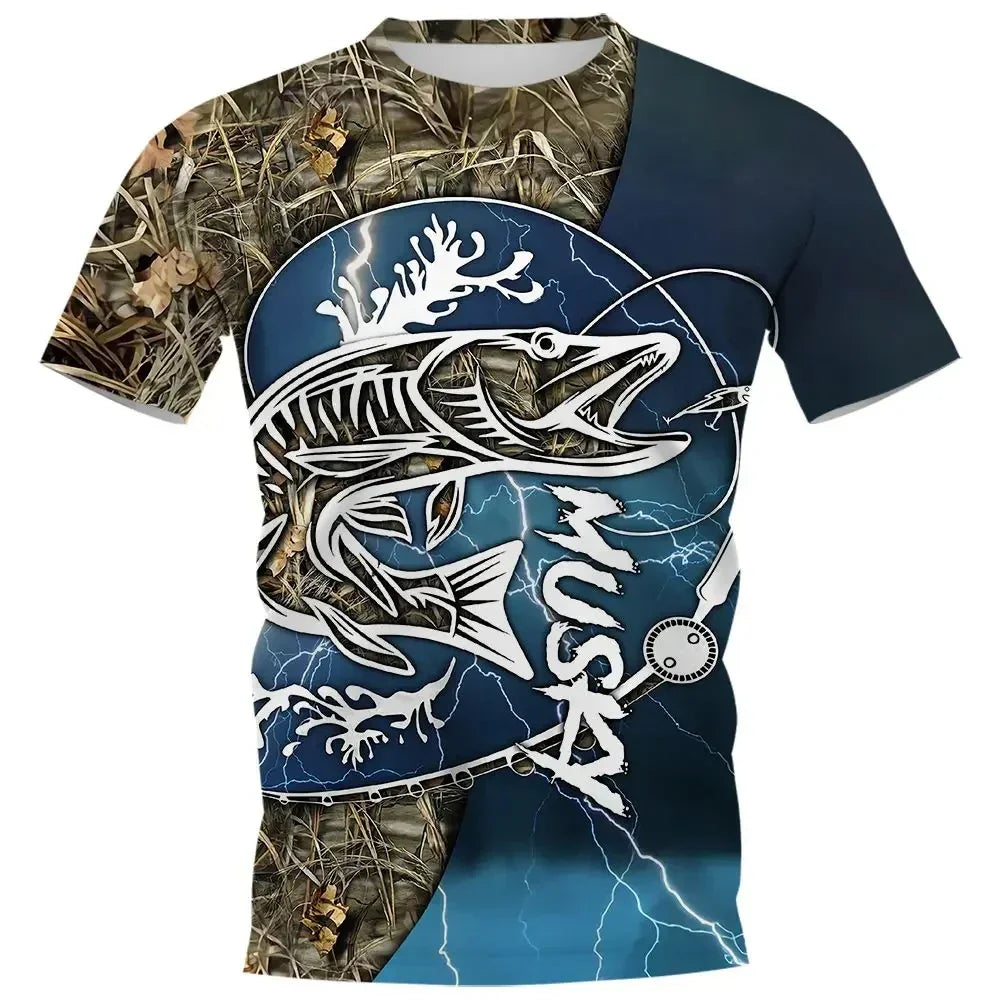 New Fishing Shirt Men's Summer Clothing Fish Graphic - Empire P.E