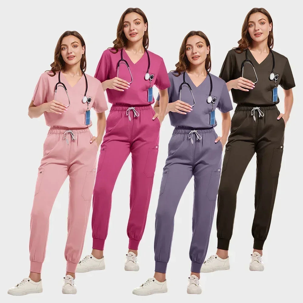 Multicolour Jogger Suit Nurse Scrubs Set
