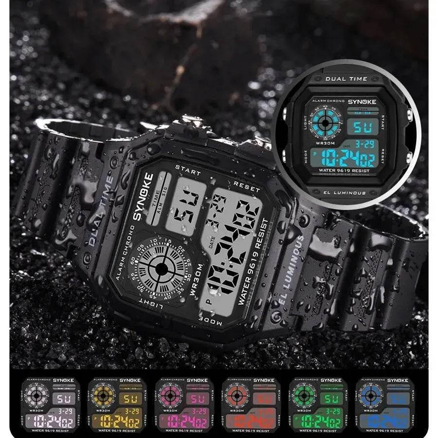 SYNOKE Digital Watches Men Sports Luminous Multifunction Waterproof Women Wristwatch Outdoor and Running Student Seven Lights - Empire P.E