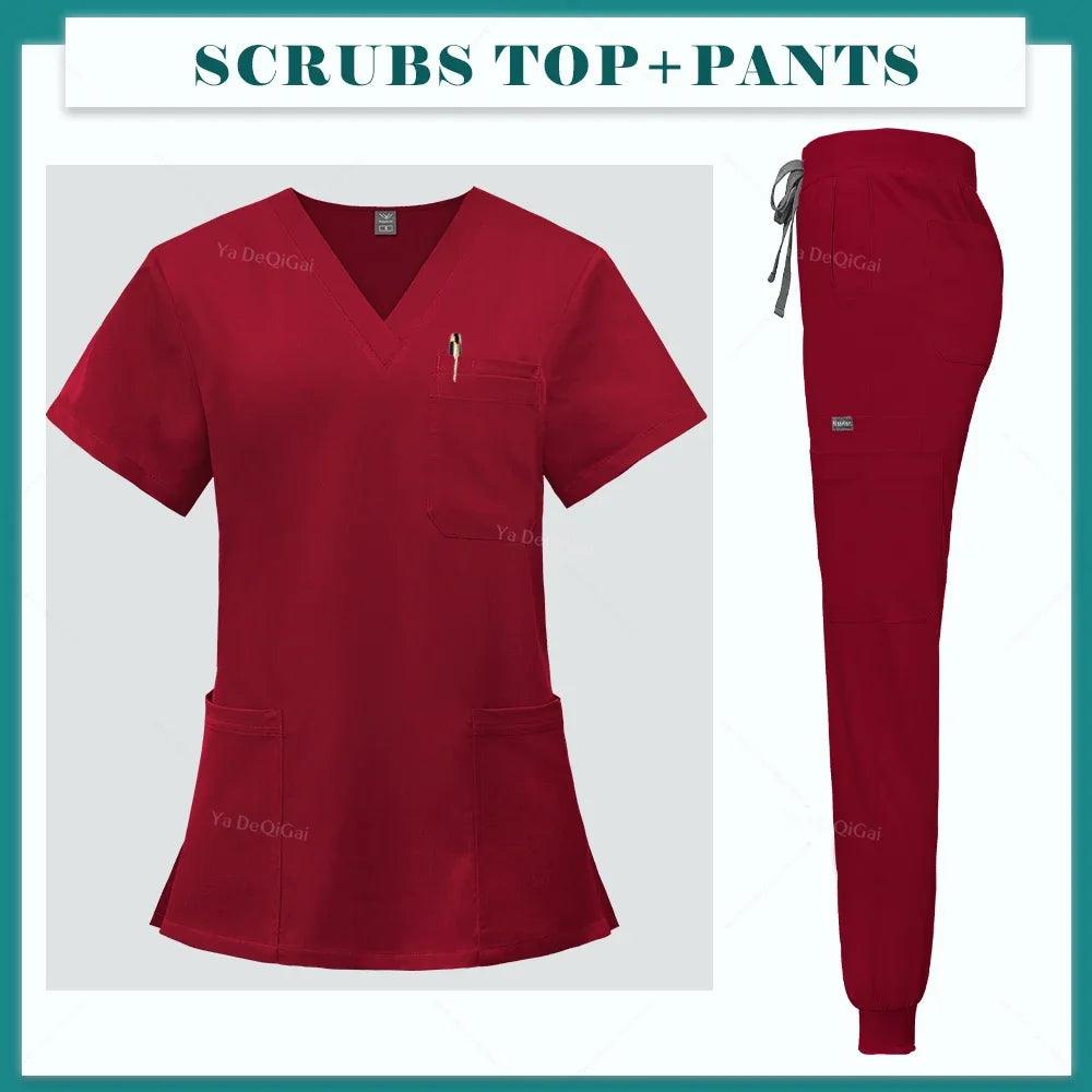Men Women's Medical Nurse Uniform Surgical Scrubs Set Clinical Nursing Workwear Pet Clothes Lab Suit Veterinaria Spa Accessories - Empire P.E