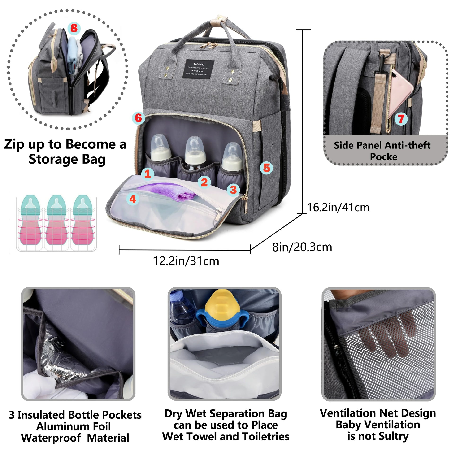 Mommy Bag Lightweight Portable Folding Crib Bed - Empire P.E