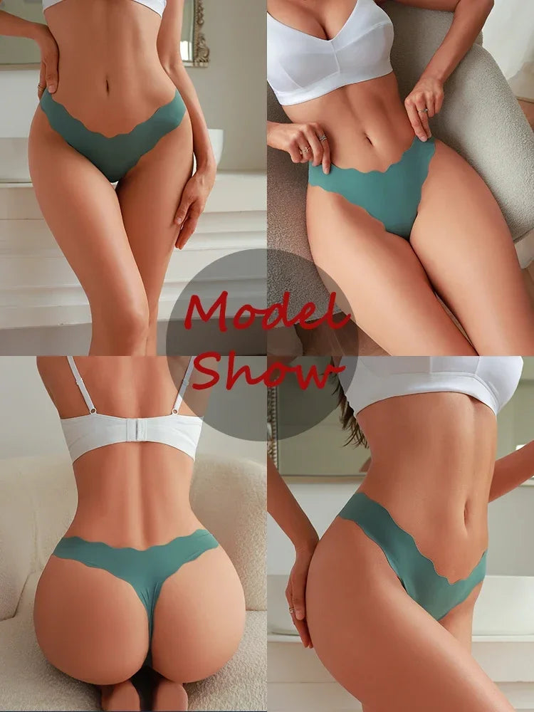 8Pcs Sexy Lingerie Women's Seamless Panties Ice Silk G-String - Empire P.E