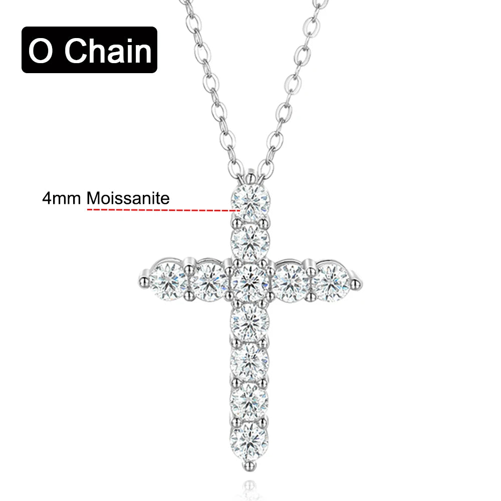 S925 Sterling Silver Plated 18K Lab Diamond Jesus Neck Chain