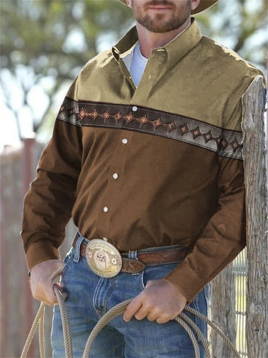 Men Hawaiian Shirt 3d Cowboy Print - Empire P.E