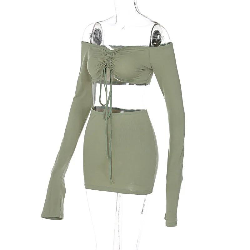 Women Matching 2 Piece Set Long Sleeve Drawstring - Empire P.E