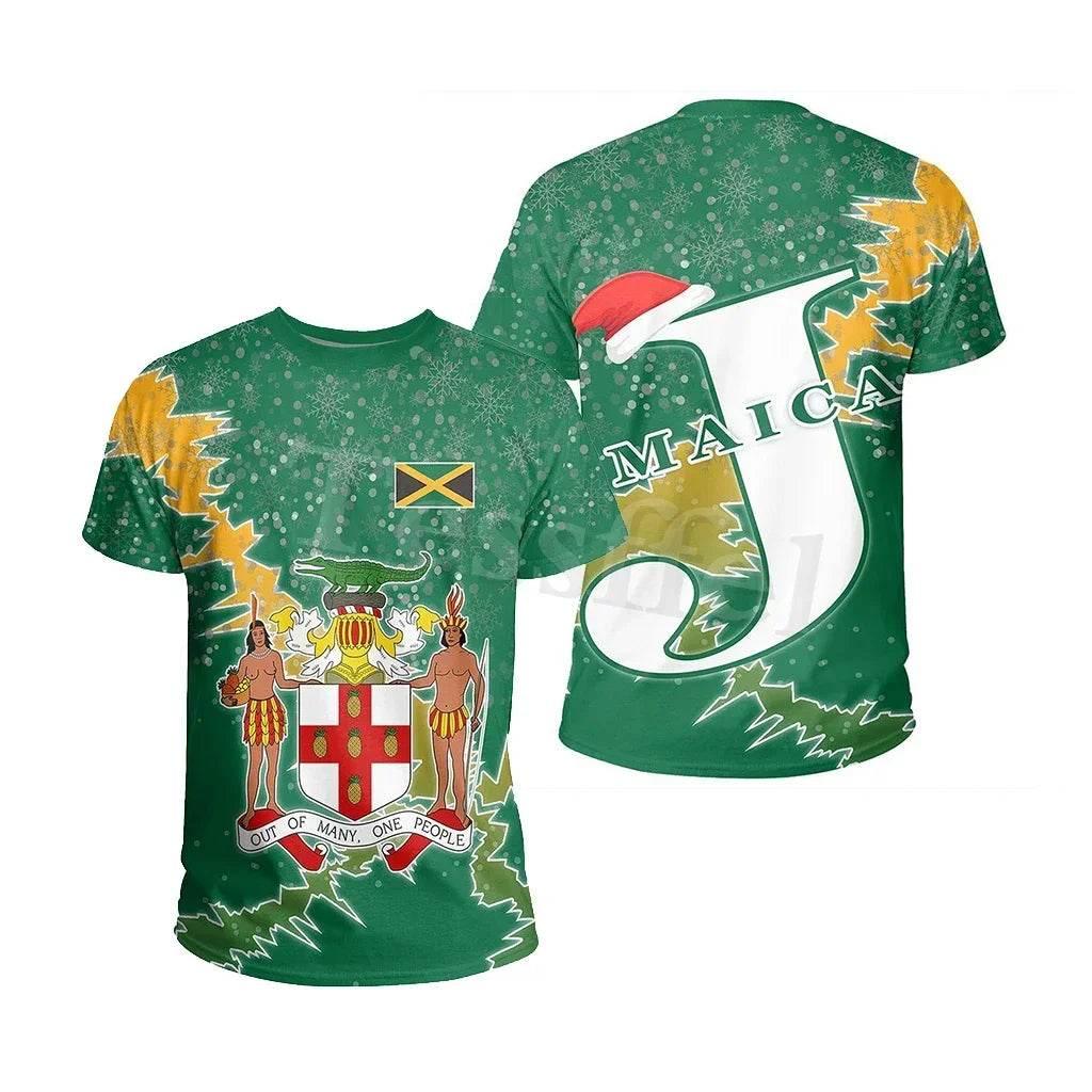 Jamaica Lion Emblem Summer New Fashion 3D Printed Top T-shirt Men and Women Can Be Large Size Loose Fashion Short Sleeves - Empire P.E