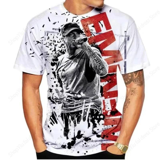 Men's Tshirt Rapper EMINEM 3d Print T-shirt Men Women Fashion T-shirts Kids Hip Hop Tops Tees Rock Rap Tshirt Summer - Empire P.E