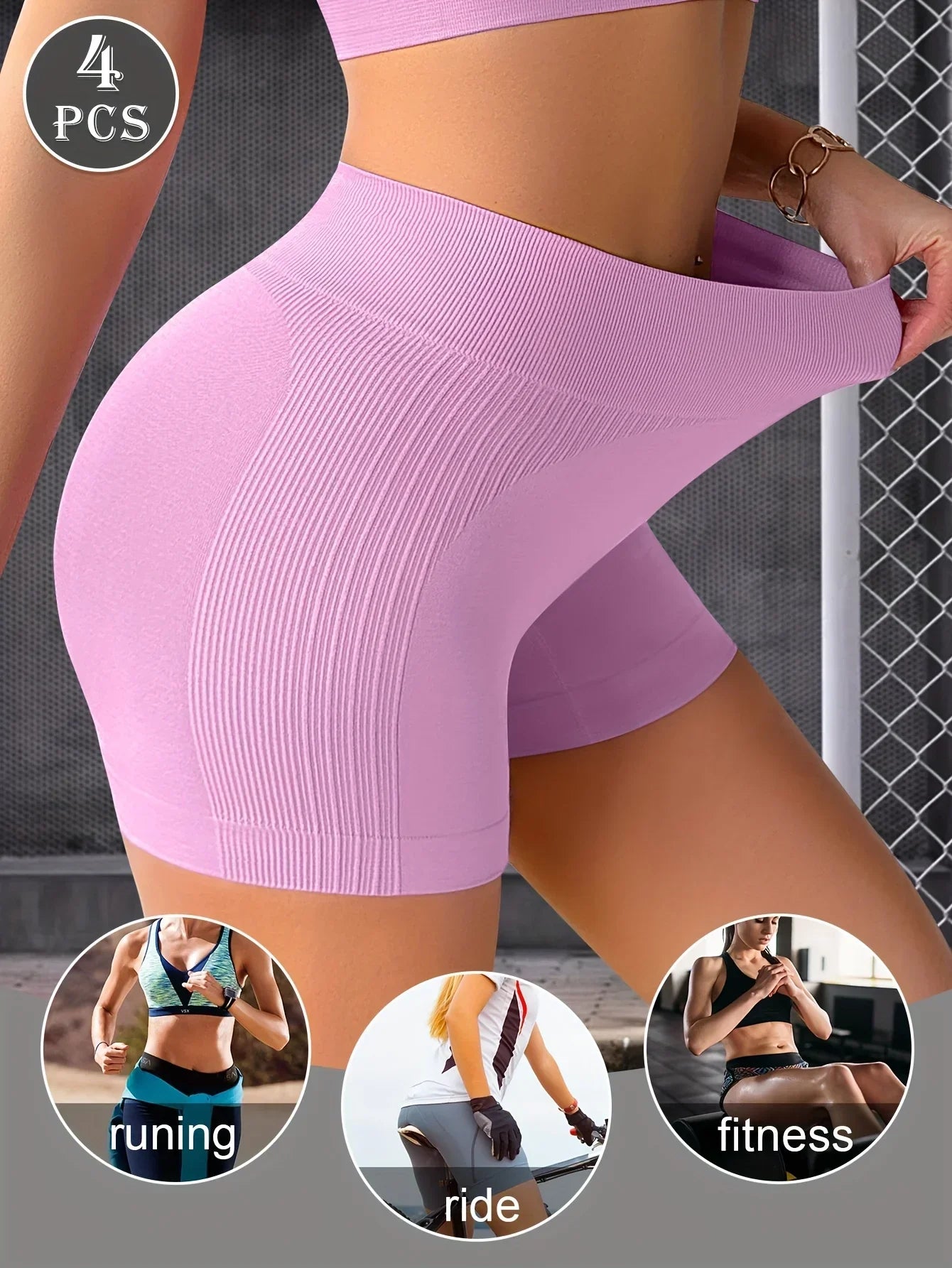 Classic 4-Color Set High-Waisted All-Season Seamless Yoga Pants - Empire P.E