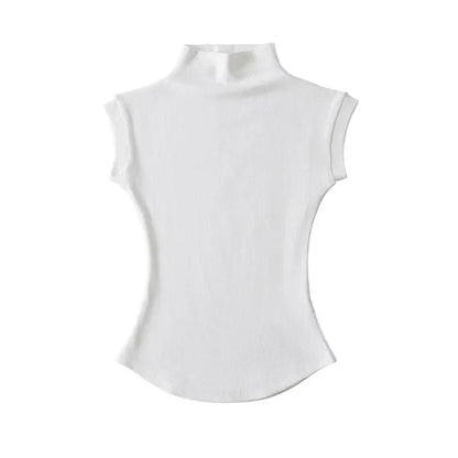 Women Summer Sexy Turtleneck Sleeveless T-Shirts - Empire P.E