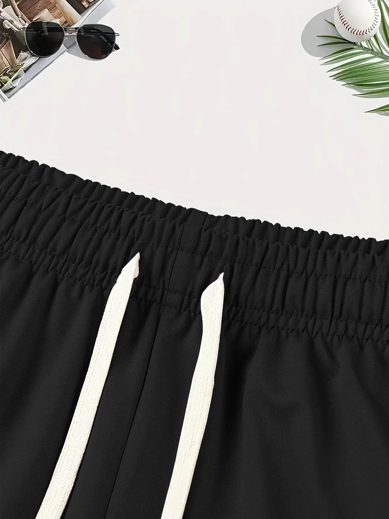 American Flag Print Men's Loose Large Drawstring Casual Minimalist Shorts Man Pants Casual Shorts Summer New In Men Clothing Thi - Empire P.E