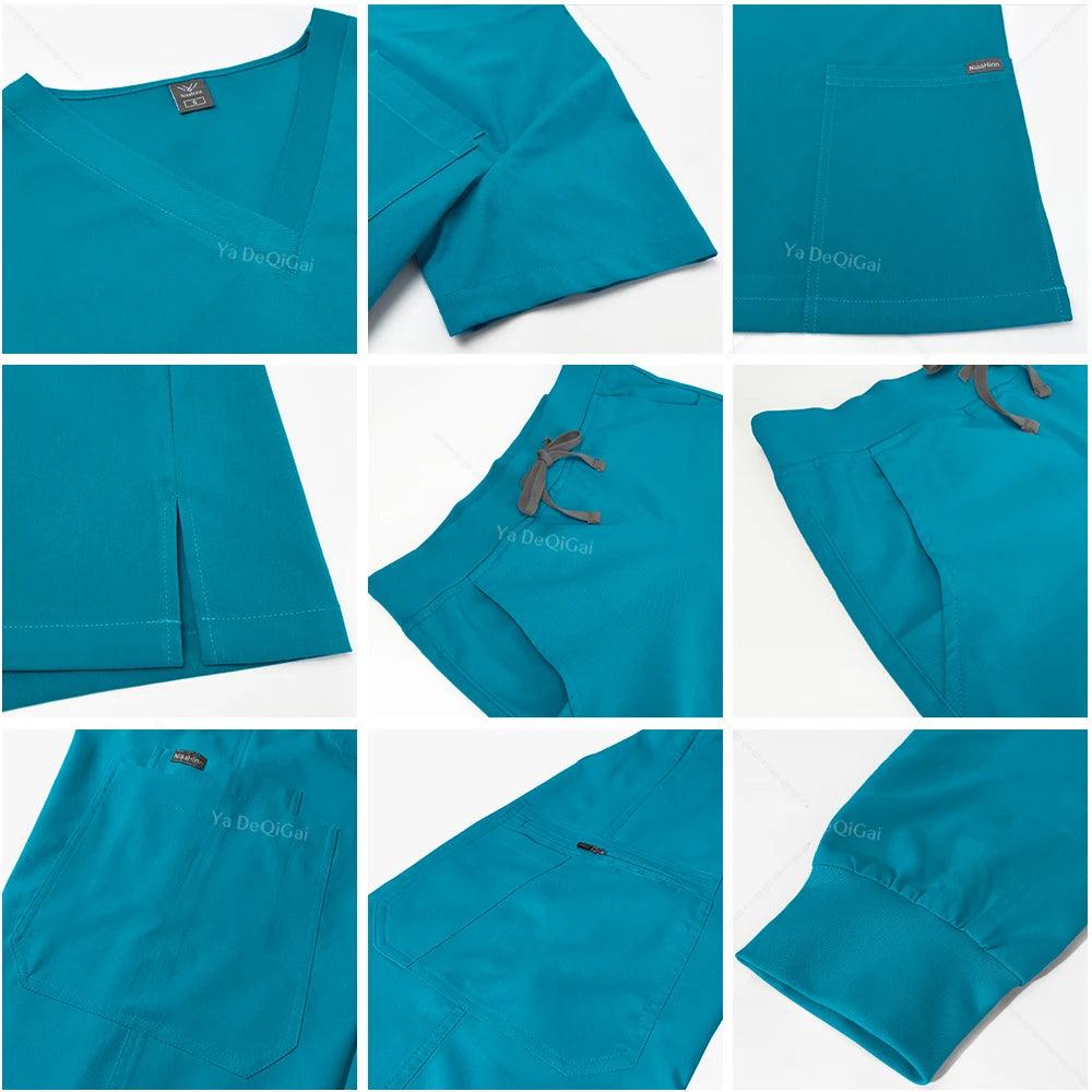 Men Women's Medical Nurse Uniform Surgical Scrubs Set Clinical Nursing Workwear Pet Clothes Lab Suit Veterinaria Spa Accessories - Empire P.E