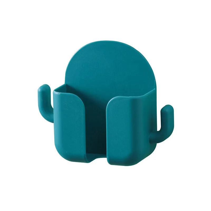 1pc Adhesive Wall Mount Phone Holder With Hooks, Storage Box ForMobile Phone Remote Control, Storage Box For Bedroom, Kitchen,Ba - Empire P.E