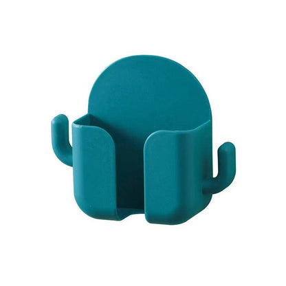 1pc Adhesive Wall Mount Phone Holder With Hooks, Storage Box ForMobile Phone Remote Control, Storage Box For Bedroom, Kitchen,Ba - Empire P.E