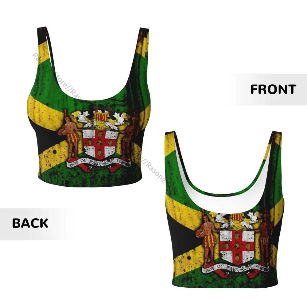 Sports Bra Women Running Yoga Clothes Vest Jamaica Kingdom Flag Gathering Fitness Vest - Empire P.E