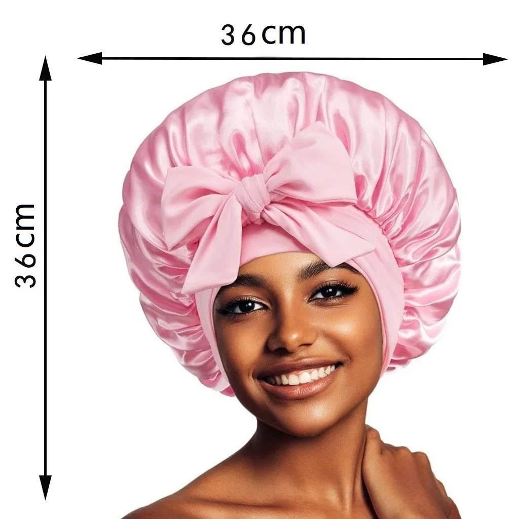 Adjustable Satin Silk Bonnet with Tie Band for Women - Empire P.E