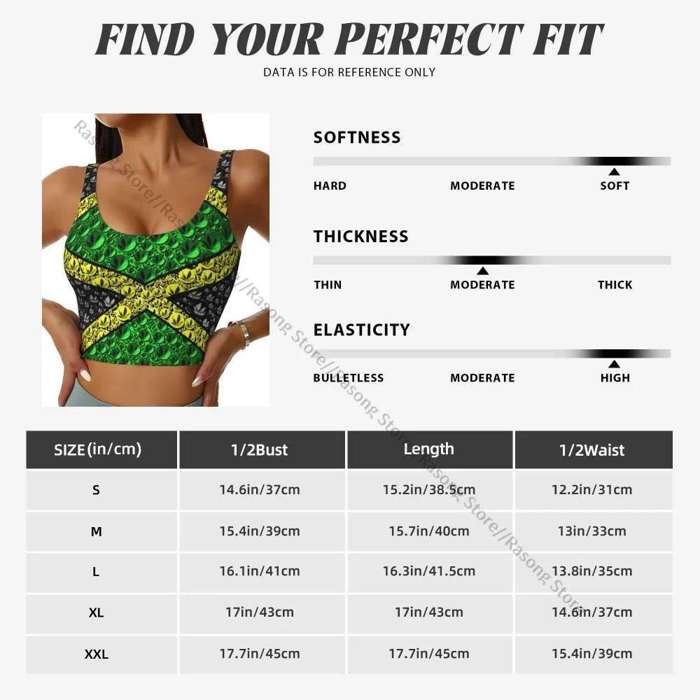 Sports Bra Women Running Yoga Clothes Vest Jamaica Kingdom Flag Gathering Fitness Vest - Empire P.E