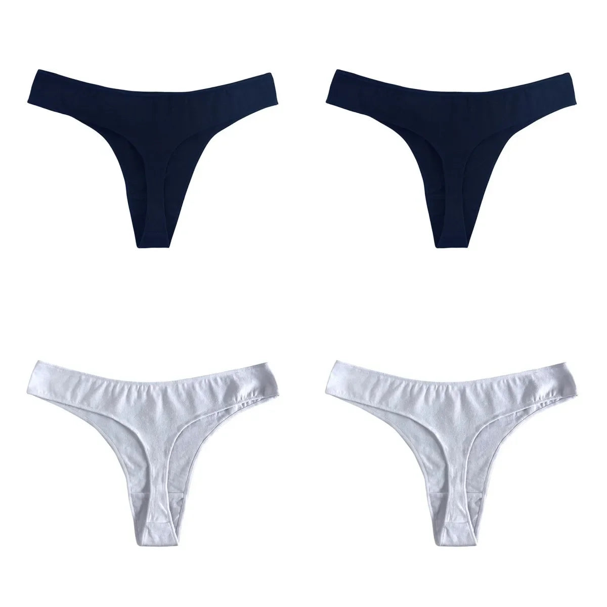 4Pcs/Set Cotton Panties Women Thongs Low Rise G-String - Empire P.E