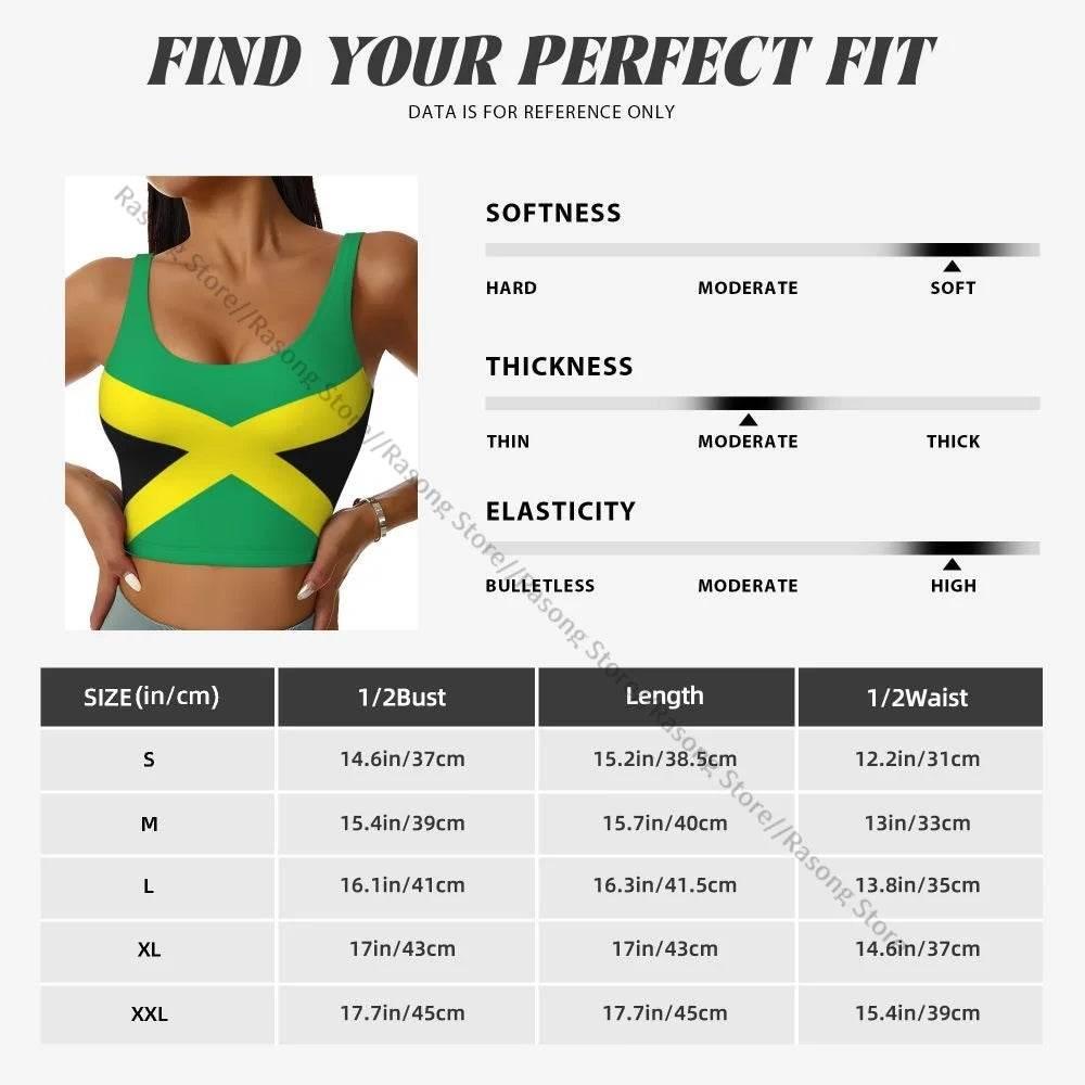Sports Bra Women Running Yoga Clothes Vest Jamaica Kingdom Flag Gathering Fitness Vest - Empire P.E
