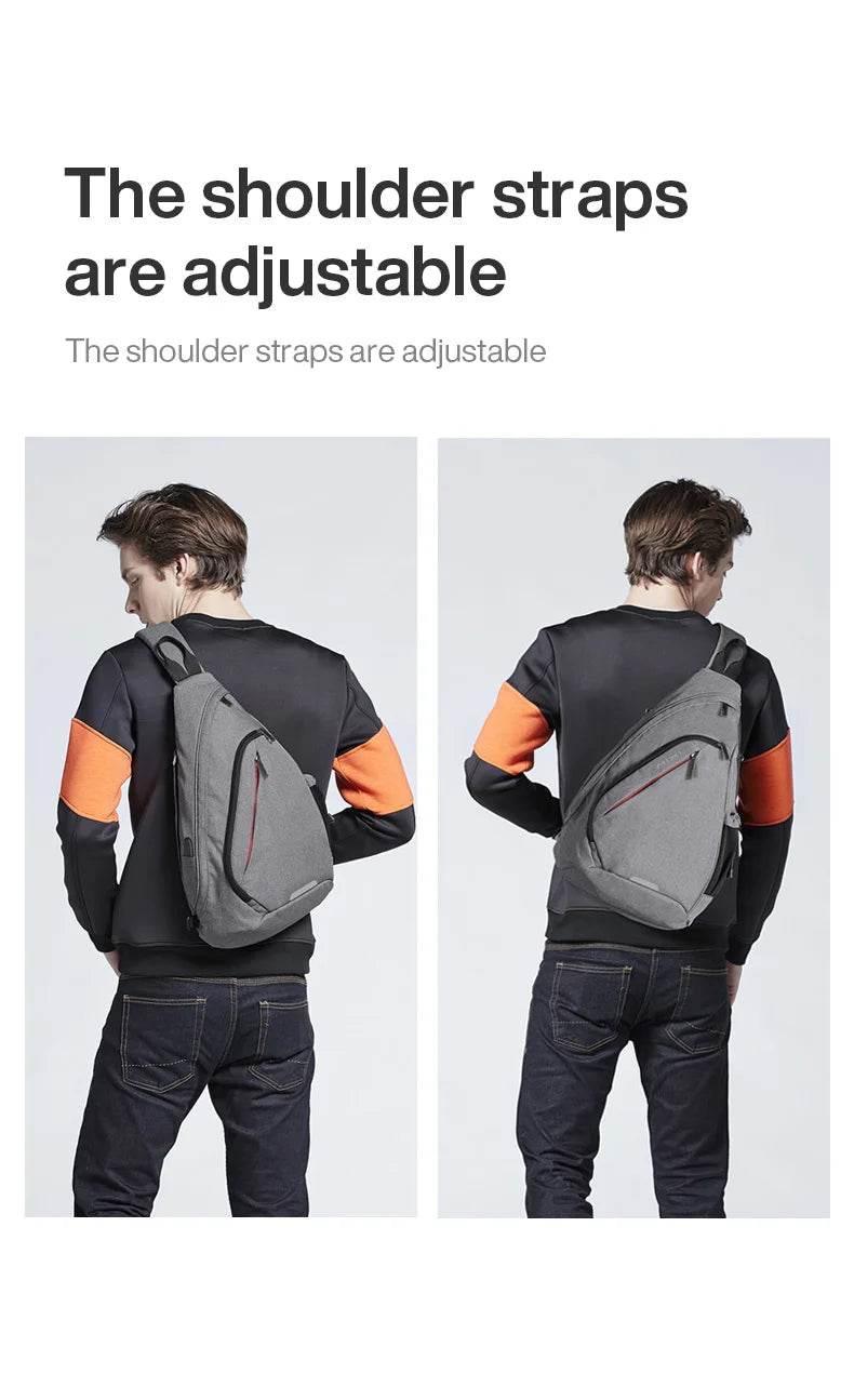 Mixi Men One Shoulder Backpack Women Sling Bag Crossbody USB Boys Cycling Sports Travel Versatile Fashion Bag Student School - Empire P.E