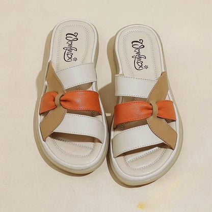 Slides Leather Low Heel Women's Slippers And Ladies Sandals Roman Flip Flops Shoes Eva 2024 Trend Korea Style Top Designs Luxury - Empire P.E