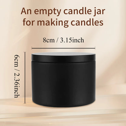 24-Pack 8oz/4oz Metal Candle Tins with Wood Grain Lids
